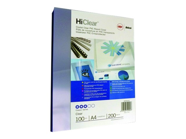 GBC Binding Covers Clear A4 200 Micron Clear Pack 100