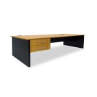 Delta Straight Desk w/ Drawers 1800Wx800Dmm Beech Top / Charcoal Frame image