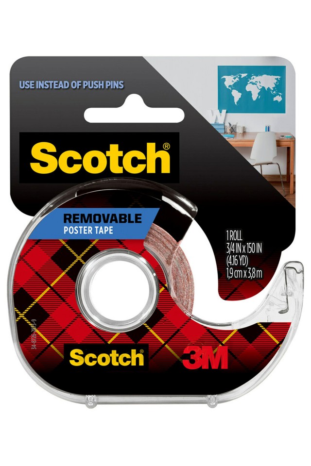 Scotch Removable Poster Tape 109s 19mmx3.8m On Dispenser Each