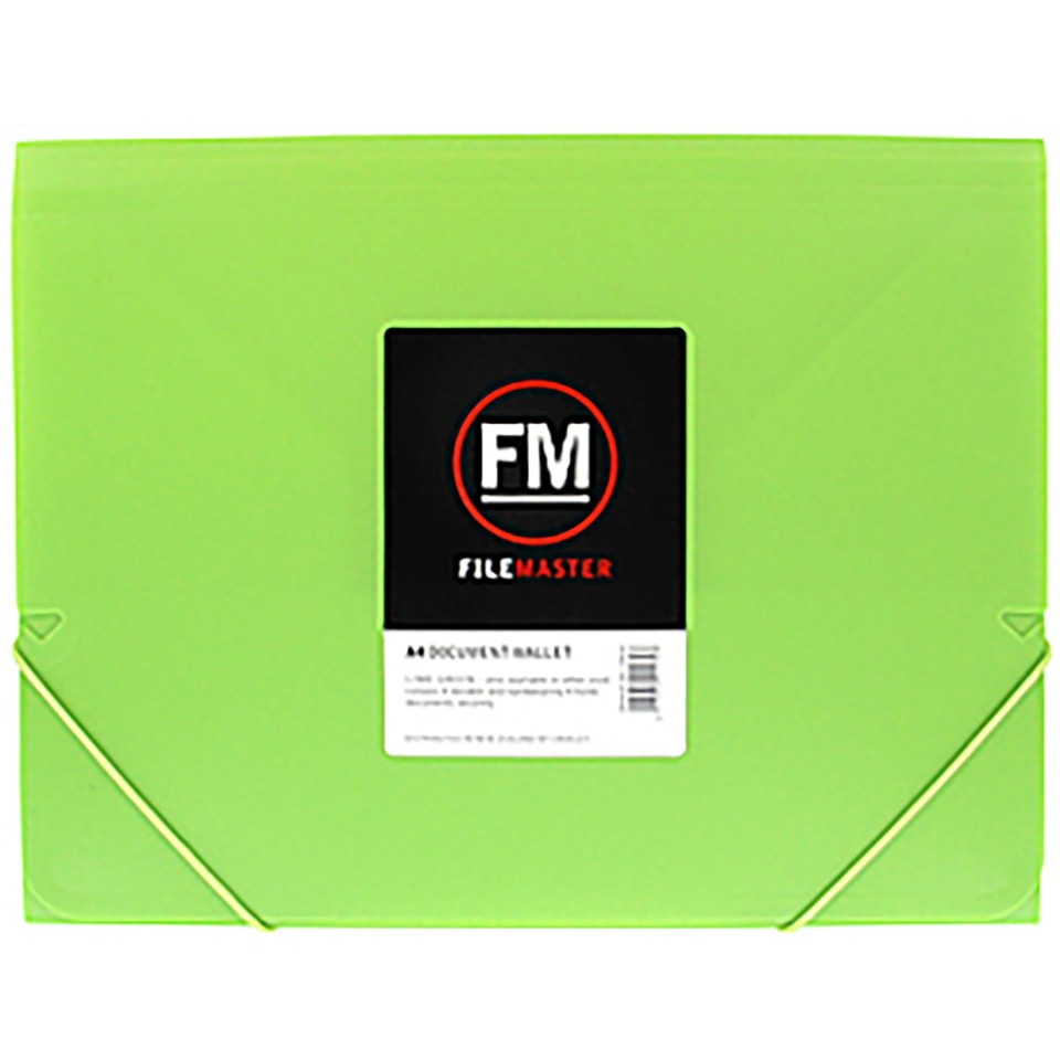 FM Document Wallet Vivid Lime Green A4 Each