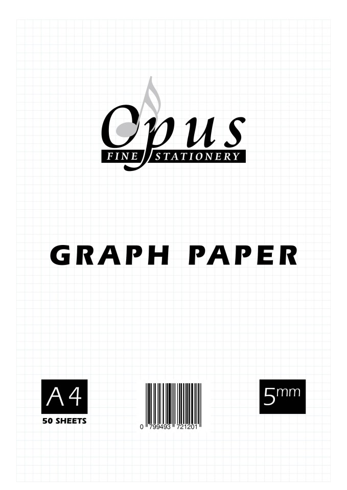 Opus Graph Paper Pad A4 5mm 50 Leaf 70gsm