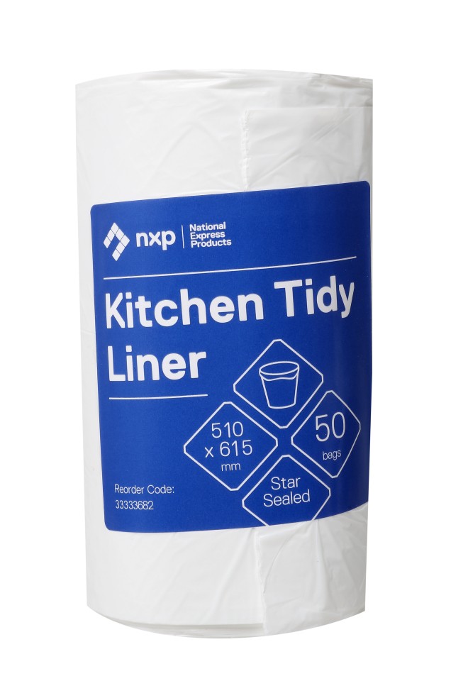 Kitchen Tidy Liner 27L 510 x 615mm 10mu White roll of 50