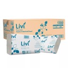 Livi Essentials 1402 Slimfold Paper Towel 1 Ply 200 Sheets per pack White Carton of 20 image