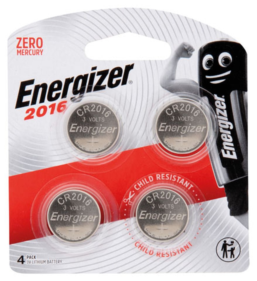Energizer CR2016 Battery Lithium Coin 3V Pack 4