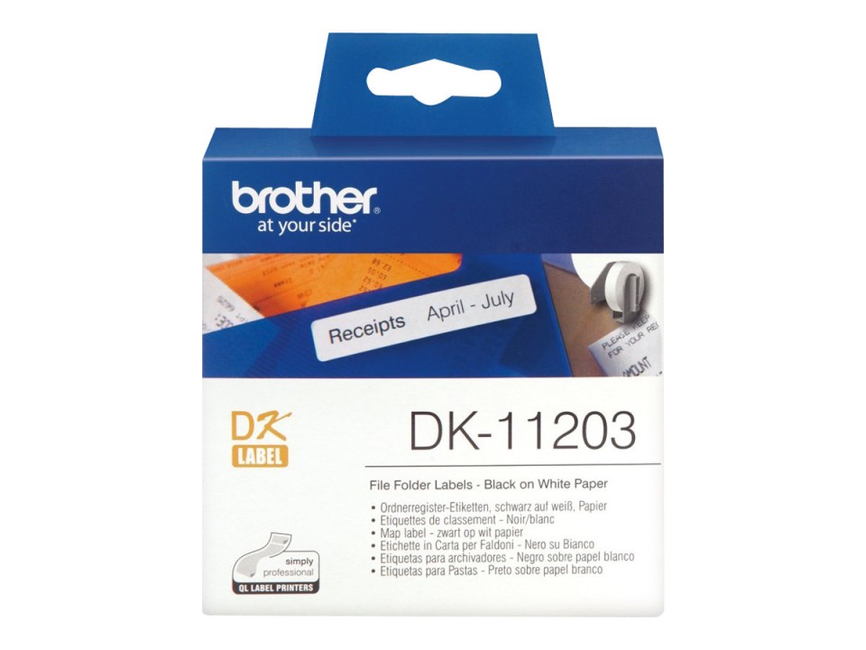 Brother DK-11203 File Folder Labels 17x87mm Roll 300