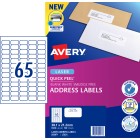 Avery Address Labels Sure Feed Laser Printers 38.1x21.2mm 65 Per Sheet 6500 Labels 959071 / L7651 image