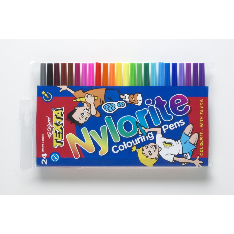 Texta Nylorite Colouring Felt Pens Assorted Colours Pack 24