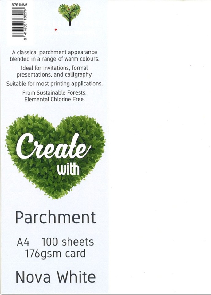 Direct Paper Parchment Paper 176gsm A4 Nova White Pack 100
