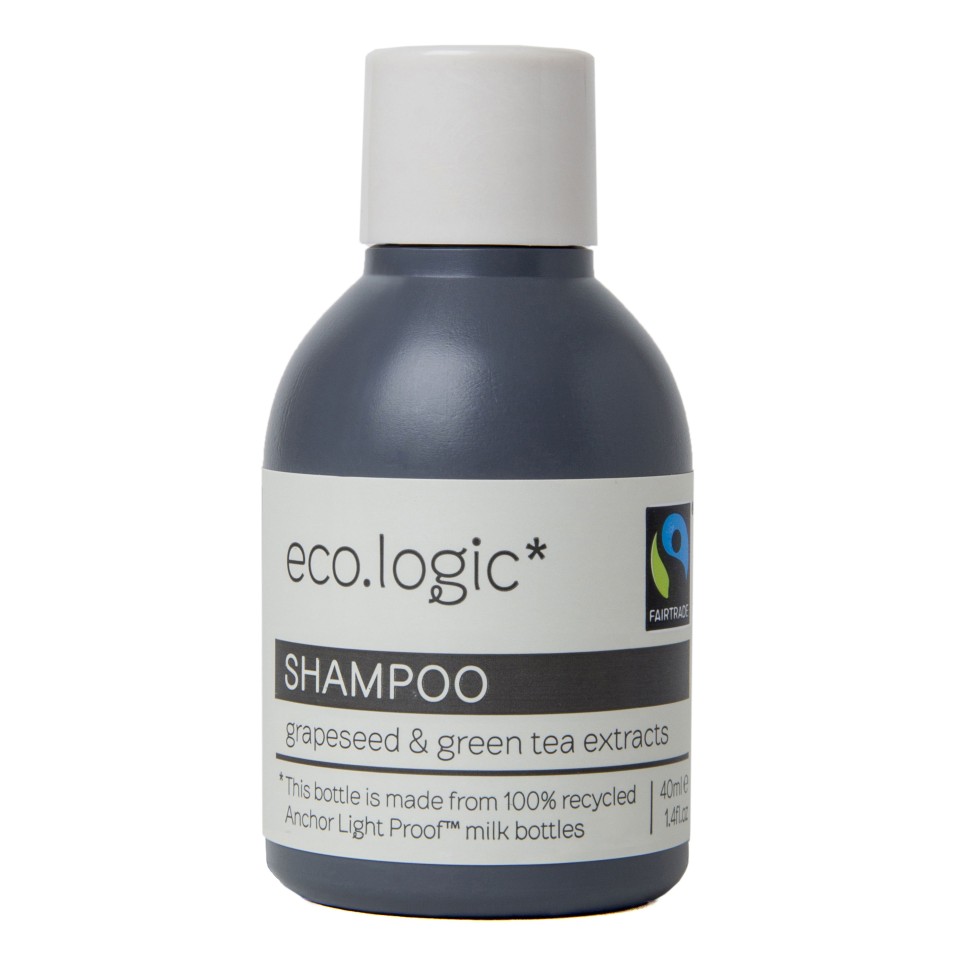 Eco Logic Fairtrade Grapeseed & Green Tea Shampoo 40ml Carton 128