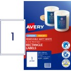 Avery Removable Multipurpose Labels Laser Inkjet Print 199.6 x 289.1mm 25 Labels (959150 / L7167REV) image