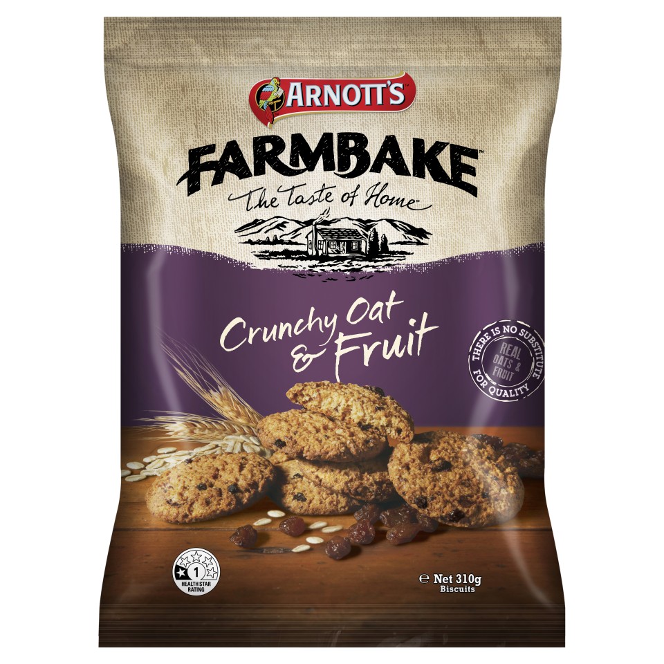 Arnotts Farmbake Cookies Oat/Fruit Crunch 310g