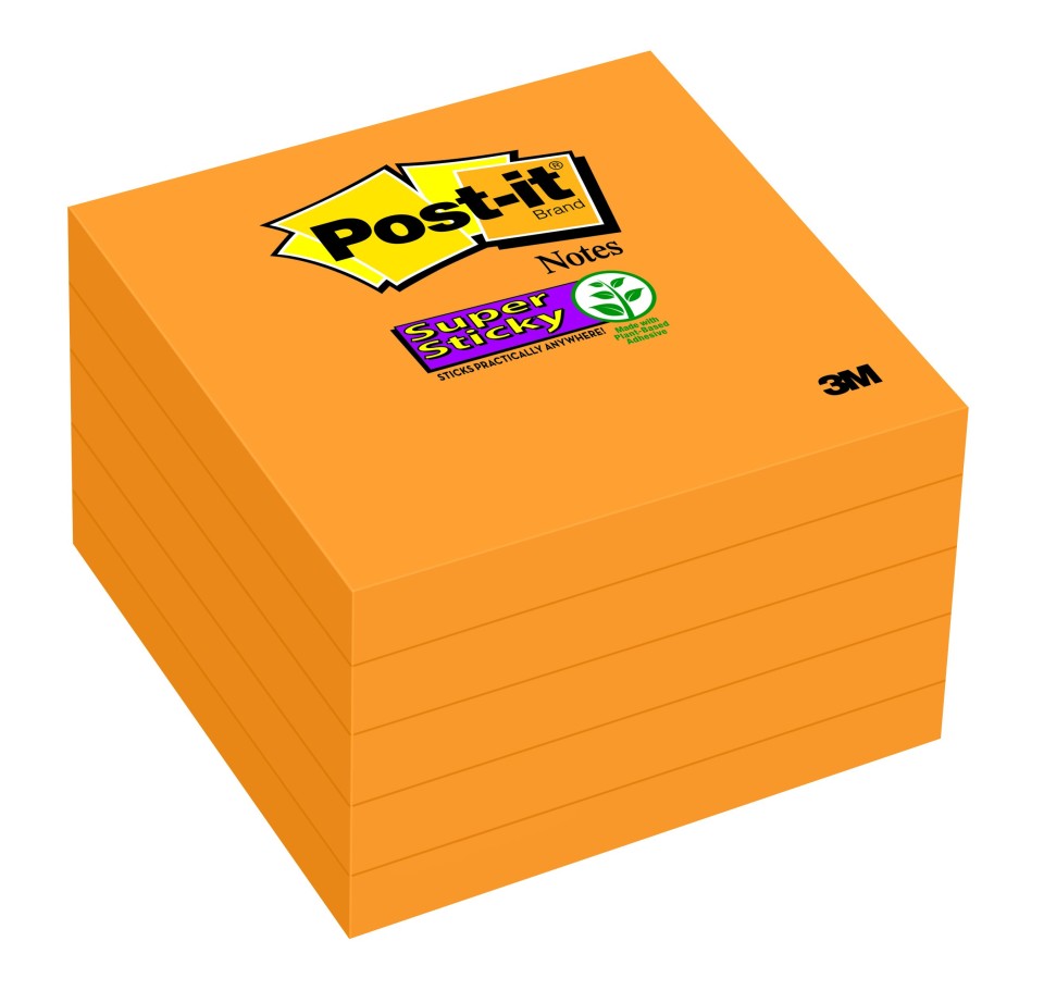 Post-it Super Sticky Notes 654-5SSNO 76x76mm Neon Orange Pack 5