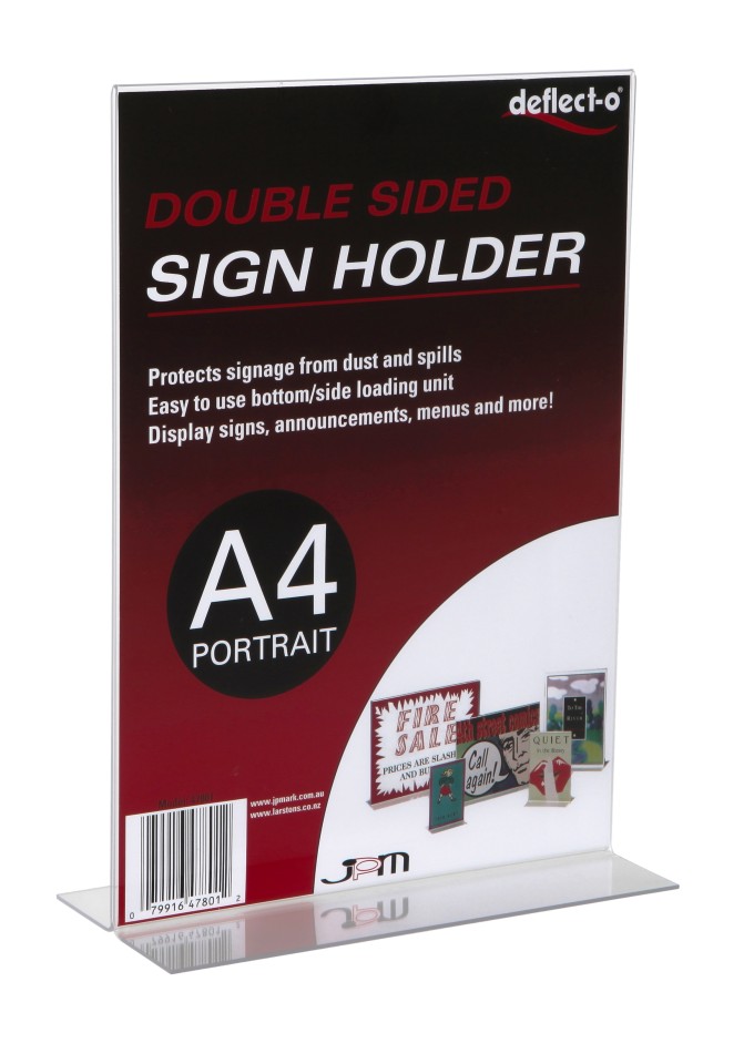 Sign/Menu Holder Double Sided A4 Clear