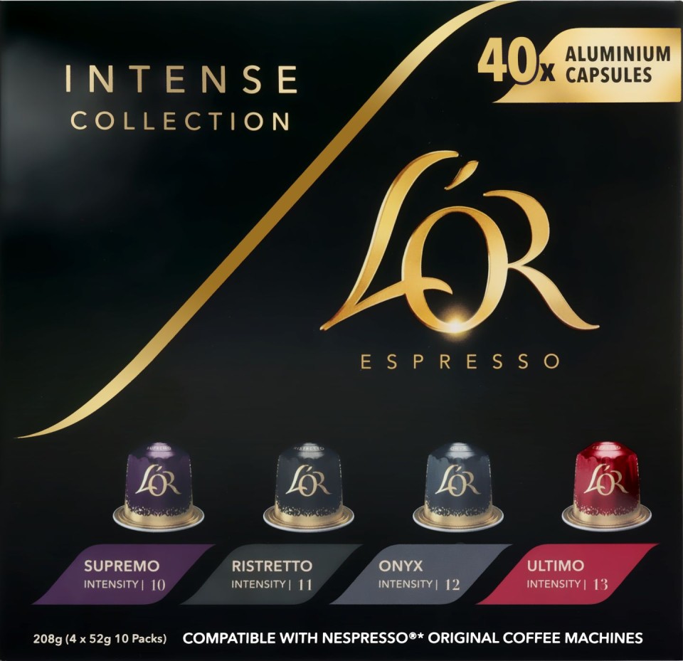 L'OR Espresso Intense Collection Variety Coffee Capsules Box 40