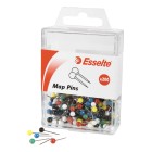 Esselte Push Pins Round Head Assorted Colours Pack 200 image