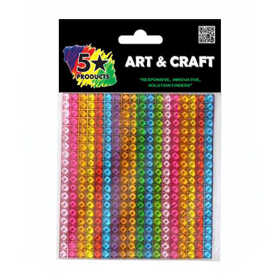 Craft Gems Self Stick Assorted Rainbow Colours Pack