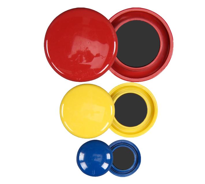 Boyd Visuals Magnetic Buttons Assorted Sizes and Colours Pack 30