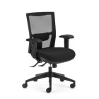 Team Air Heavy Duty Task Chair 3 Lever With Arms High Back Black Mesh /  Black Fabric image