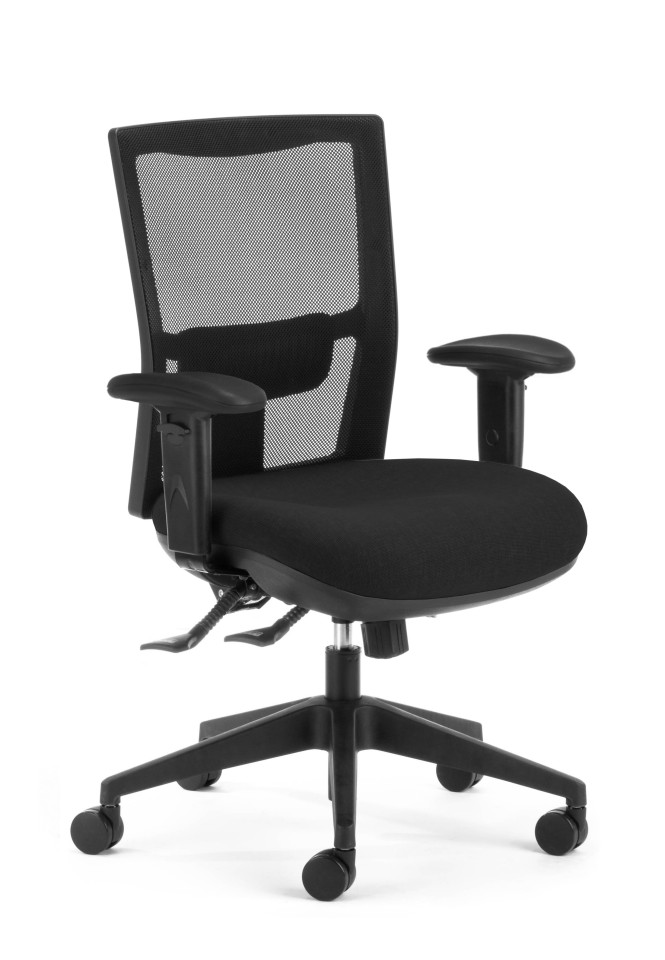 Team Air Heavy Duty Task Chair Mesh 3 Lever with arms High Back Black