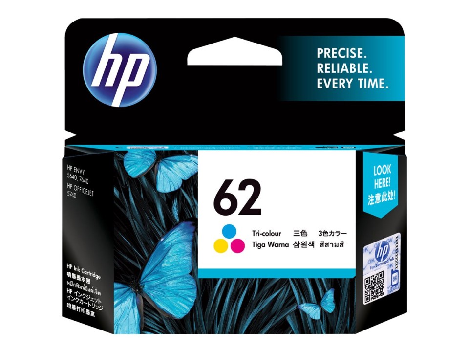 HP Inkjet Ink Cartridge 62 Tri Colour