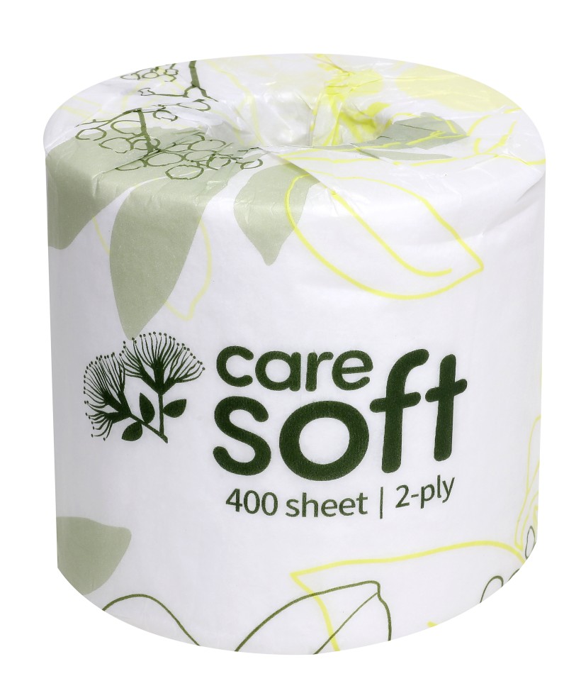 Care Soft Conventional Toilet Roll 2 Ply White 400 Sheets per Roll Carton of 48