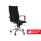Seaquest ES Executive Swivel & Tilt Chair Highback Black PU Synthetic Leather image