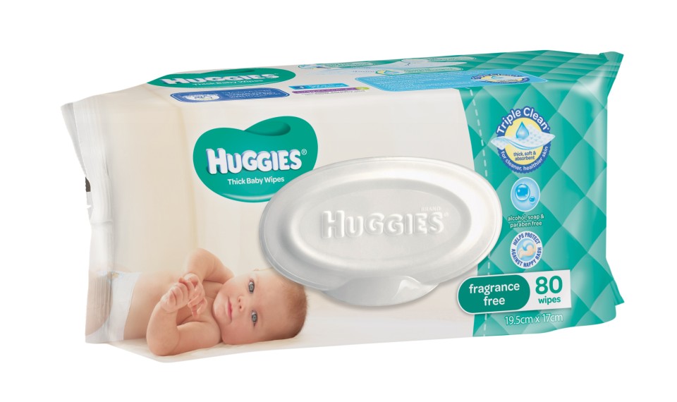 Huggies Fragrance Free Baby Wipes Packs of 80 wipes White Carton 4