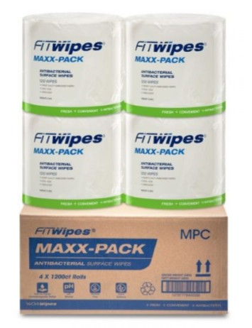 Offshoot 50% Biodegradable Antibacterial Wet Wipes 150 x 200mm 1200 Wipes Per Roll Carton Of 4