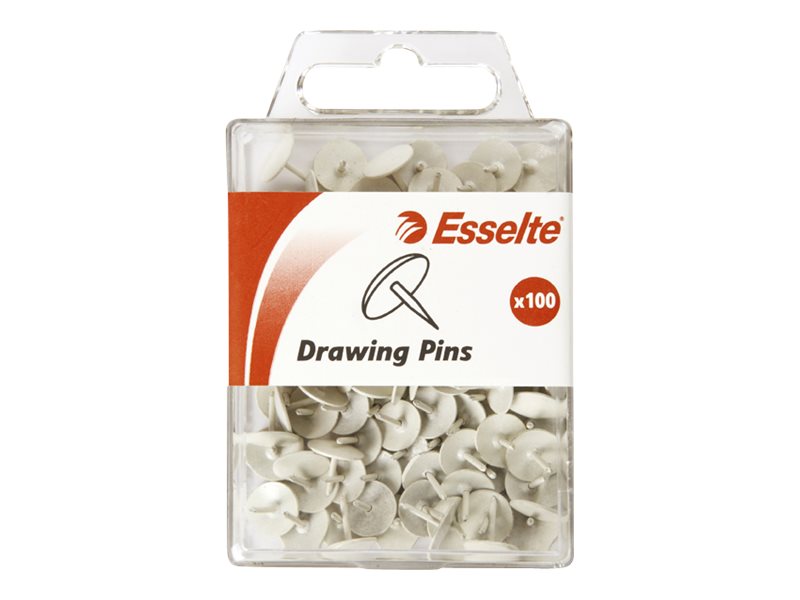 Esselte Drawing Pins White Pack 100