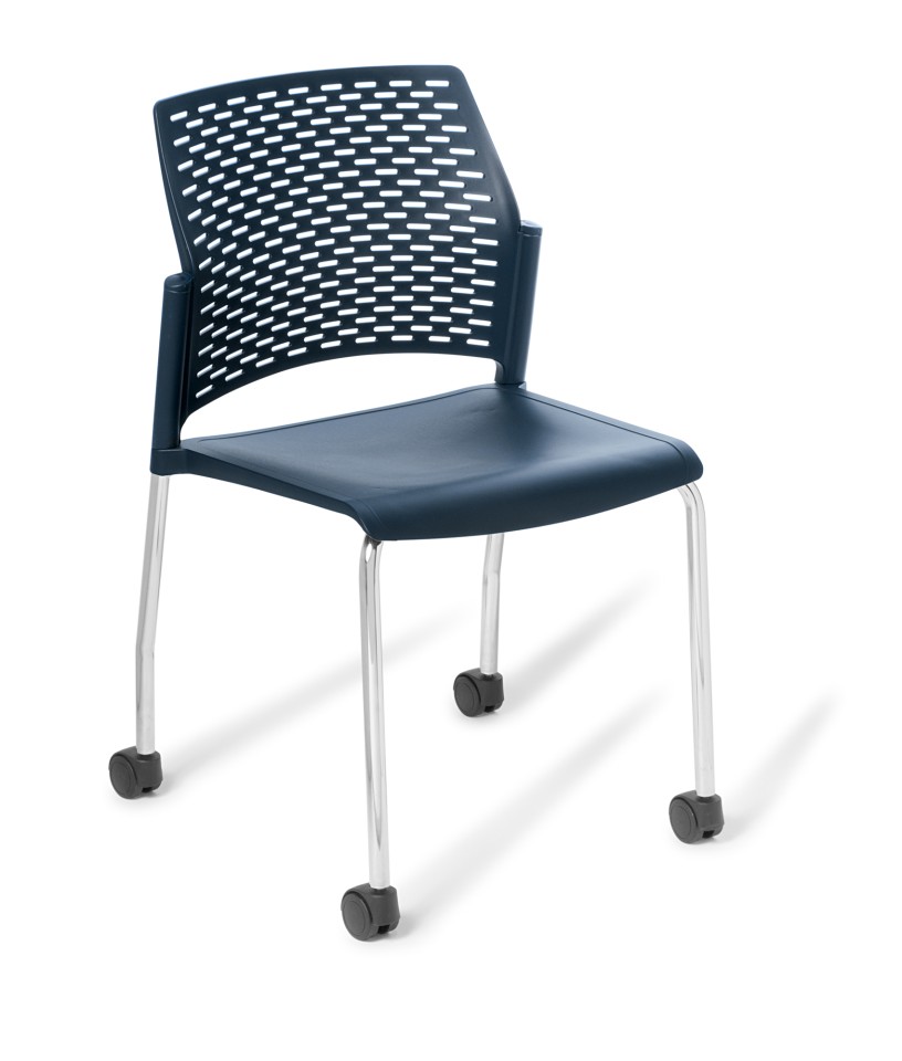 Eden Punch Chair With Chrome 4-leg Castors