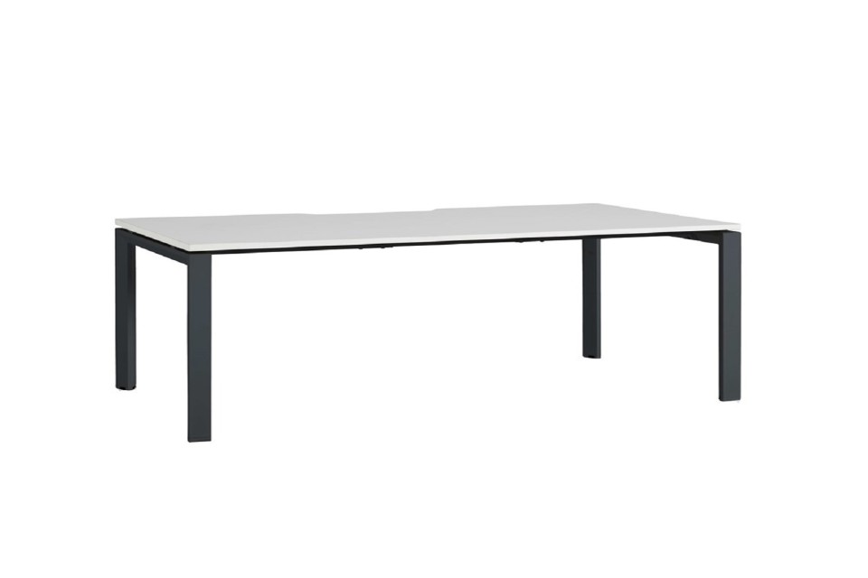 Novah Straight Desk 1200Wx600Dmm White Top / Black Frame