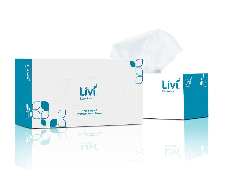 Livi Essentials Premium Facial Tissues 2 Ply White 200 Sheets per Box 1302 Carton of 30