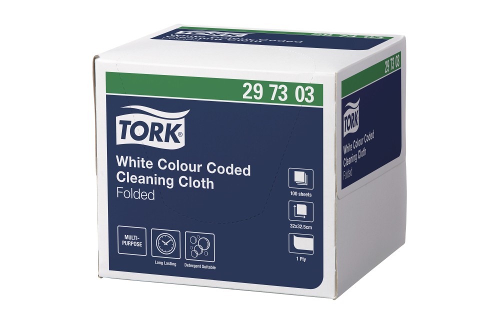 Tork White Colour Coded Cleaning Cloths 297303