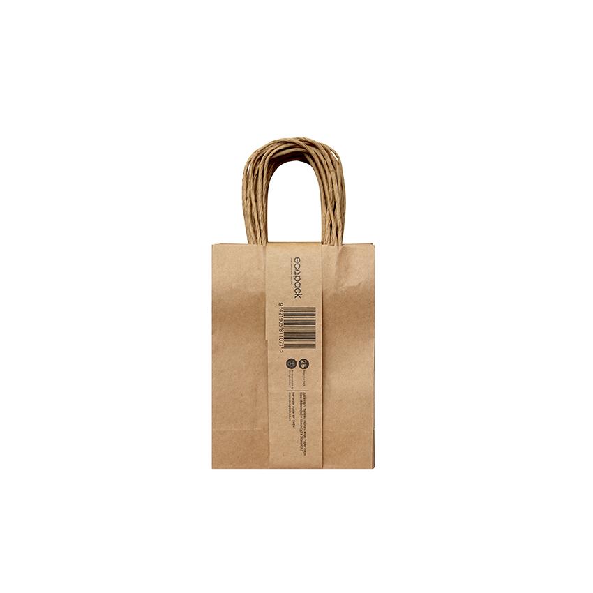 Ecopack Paper Bags Twisted Handle EP-THO4 Accessory size 150x80x210mm Brown Pack 25