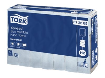 Tork Hand Towel Xpress Multifold Slimline Universal 1 Ply 312285 H2 230 Sheets Blue Carton 21