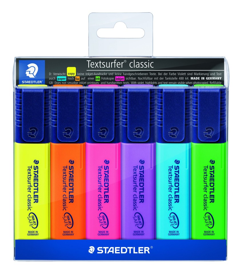 Staedtler Textsurfer Classic Highlighter Assorted Colours Pack 6