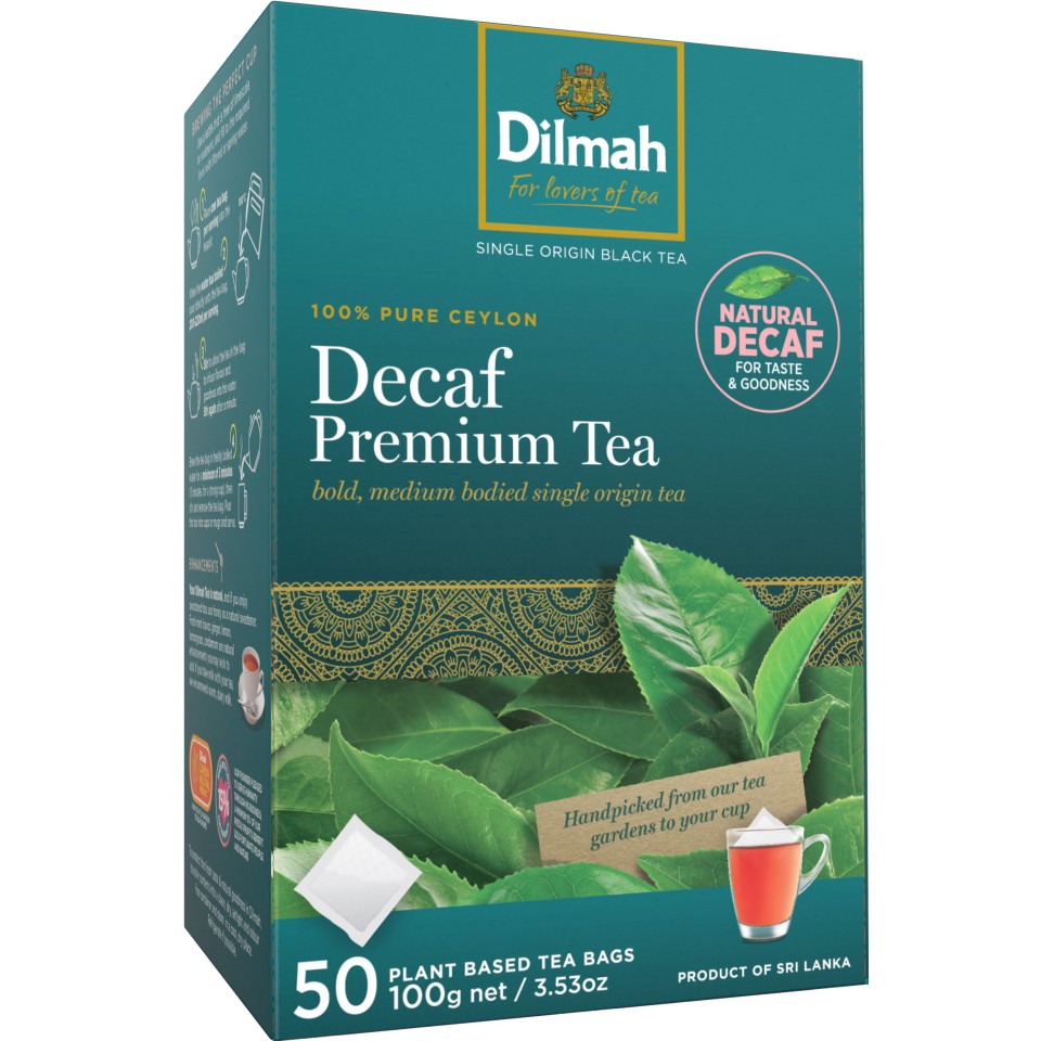 Dilmah Decaffeinated Tea Bags Tagless Ceylon Box 50