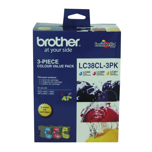 Brother Inkjet Ink Cartridge LC38 Tri Colour Pack 3