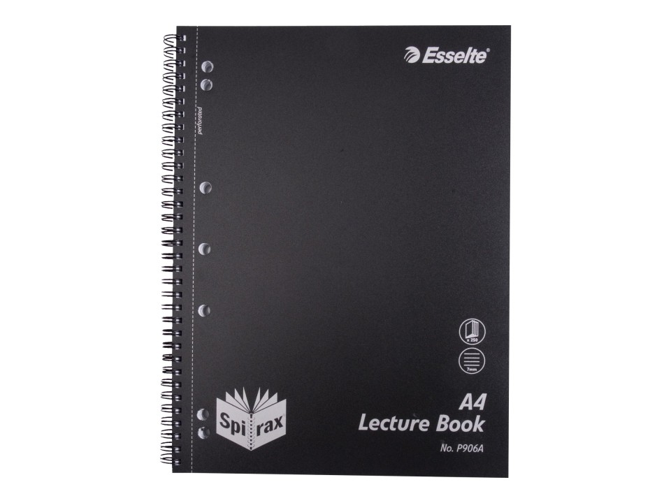Spirax Lecture Book Polyprop Cover Side Opening P906A A4 250 Pages
