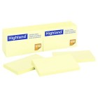 Self Adhesive Removable Sticky Notes 76x76mm Yellow Pack 12 image