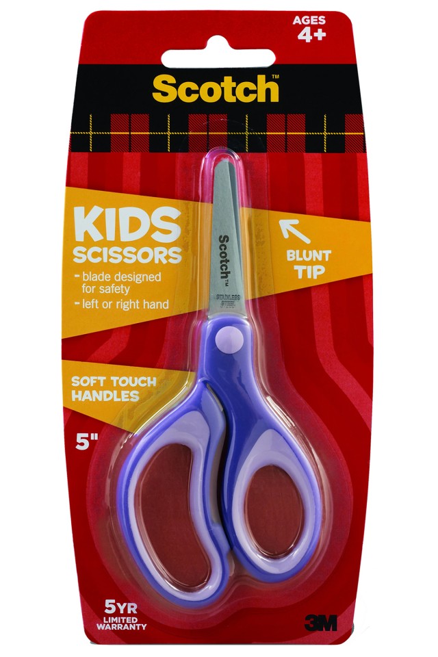 Scotch Scissors Kids Soft Grip Blunt Tip 1442B 5 Inch Purple