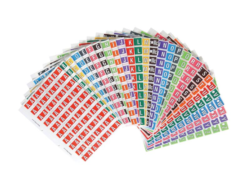 Filecorp ColourFind Lateral File Labels Alpha Letter A-Z 25mm Set