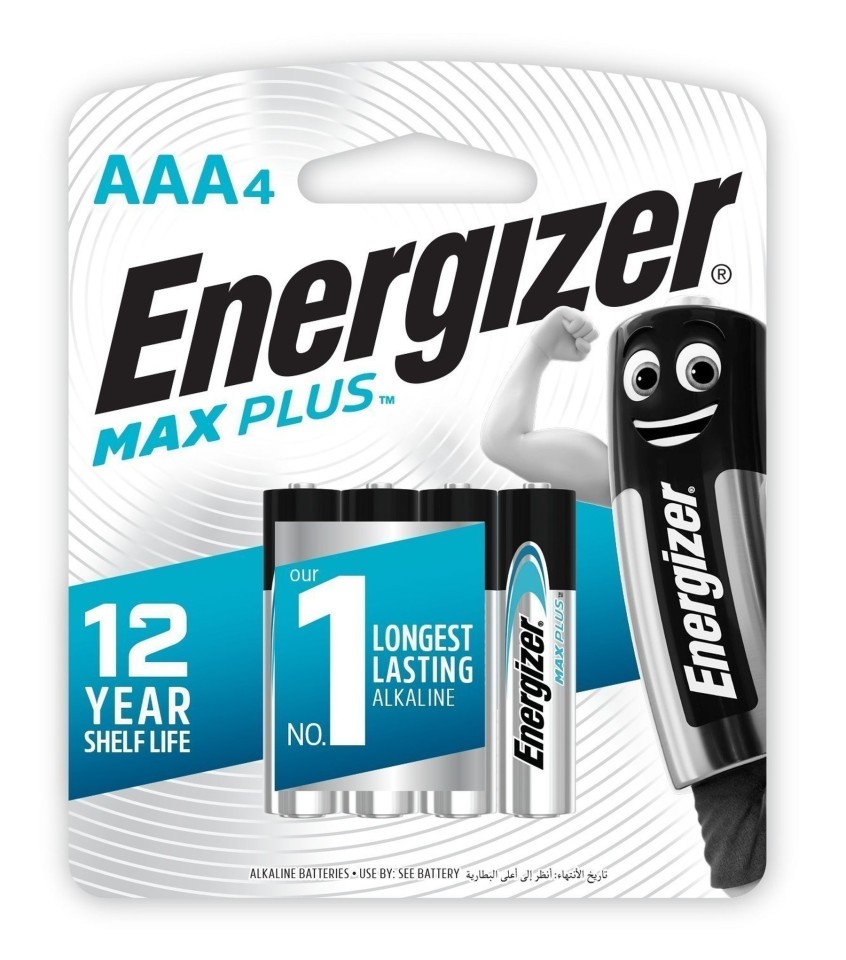 Energizer Max Plus AAA Battery Alkaline Pack 4