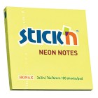 Stick'n Self-Adhesive Notes 76x76mm Neon Lemon 100 Sheet Pad image
