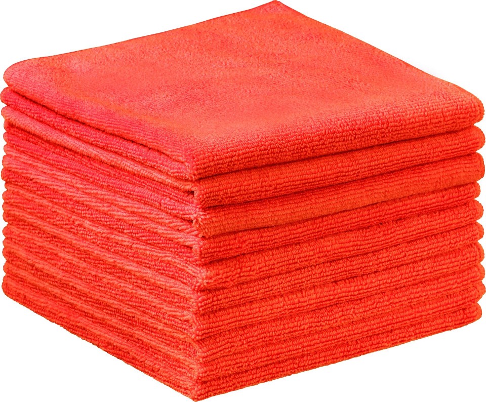 Microfibre Cloth Red or Pink 40cm x 40cm Pack of 10