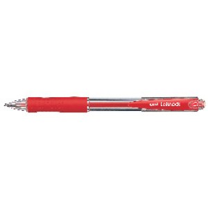 Uni Laknock Ballpoint Pen Retractable SN-100 0.7mm Red