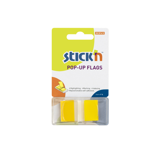 Stick'n Pop Up Flags 45x25mm Yellow 50 Sheets Each