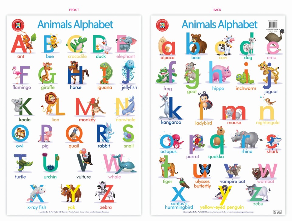 Lcbf Wall Chart The Alphabet Of Animals Poster