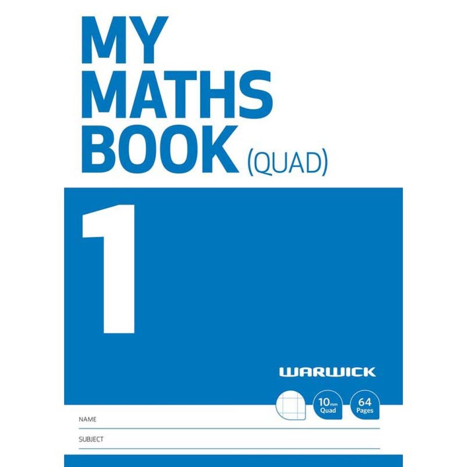 Warwick My Maths Book 1 10mm Quad 64 Page