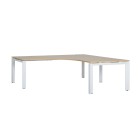 Novah Corner Desk 1800Wx1800Wx700Dmm - White Frame / Autumn Oak Top  image